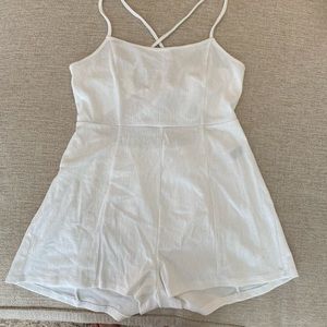 White swim suit cover up